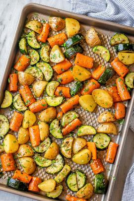 Happy Cooking Ya’ll: Garlic Herb Roasted Potatoes & Veggies