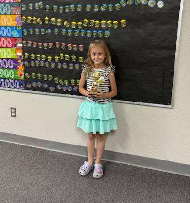 Everly Rempel, age 5, of Seminole completed the '1,000 Books Before Kindergarten' ChallengeattheGainesCountyLibrary.SheisthedaughterofJohnand Agatha Rempel. (Photo provided)