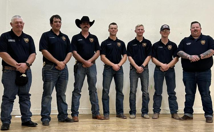 Seven of our local volunteer firefighters recently graduated from the Permian Basin Regional Fire Academy. Pictured from left: Assistant Chief Johan Sawatzky, FF Declan Klassen, Lieutenant Jay Jenkins, FF David Neudorf, FF Pancho Loewen, FF Jerry Knelsen and Senior Captain James Farmer. (Contributed photo)