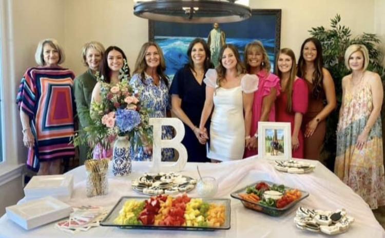 Brooke McCormick was honored with a bridal shower on June 24. Pictured left to right: Kathy Williams, Carla Winston, Chaela Espino, Amy Tapp, Shelly Petty, Brooke McCormick, Karen Jackson, Kinsey Knelsen, Shelby Petty and Kara Mack. (Contributed photo)